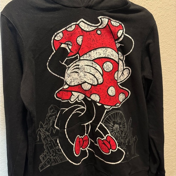 Disney Parks Large Authentic Minnie Mouse Sweatshirt Hoodie With Ears Bow - Picture 3 of 7